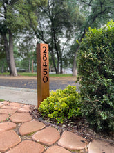 Load image into Gallery viewer, Address Sign - Yard Address Sign - Rusted - Double Sided - Custom Address Sign - Address Sign For Driveway.