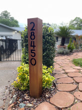 Load image into Gallery viewer, Address Sign - Yard Address Sign - Rusted - Double Sided - Custom Address Sign - Address Sign For Driveway.