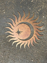 Load image into Gallery viewer, Metal Sun Wall Art - Rusted Sun - Rustic Sun - Yard Art - Sun Metal Wall Art - Outdoor/Indoor Wall Art