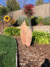 Load image into Gallery viewer, Metal Banana Leaf - Yard Art - Rusted Leaf - Leaf Yard Decor - Rust - Yard stake - Garden Stake - Leaf art - Tropical Banana Leaf