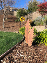 Load image into Gallery viewer, Metal Banana Leaf - Yard Art - Rusted Leaf - Leaf Yard Decor - Rust - Yard stake - Garden Stake - Leaf art - Tropical Banana Leaf