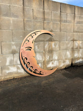 Load image into Gallery viewer, Crescent Moon Wall Decor - Rustic Wall Decor - Metal Wall Art - Metal Sign - Rustic Moon