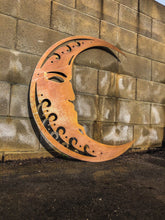 Load image into Gallery viewer, Crescent Moon Wall Decor - Rustic Wall Decor - Metal Wall Art - Metal Sign - Rustic Moon