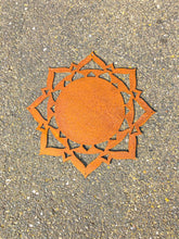 Load image into Gallery viewer, Flower Sun Wall Art - Rusted Sun - Rustic Sun - Yard Art - Sun Metal Wall Art - Outdoor/Indoor Wall Art