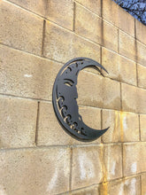 Load image into Gallery viewer, Crescent Moon Wall Decor - Rustic Wall Decor - Metal Wall Art - Metal Sign - Rustic Moon