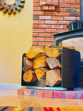 Load image into Gallery viewer, Firewood Holder - Bent Steel Log Holder - Fireplace Indoor Outdoor Firewood Gift Home Decor - Firewood Rack - Log Holder