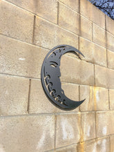 Load image into Gallery viewer, Crescent Moon Wall Decor - Rustic Wall Decor - Metal Wall Art - Metal Sign - Rustic Moon