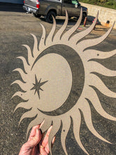 Load image into Gallery viewer, Metal Sun Wall Art - Rusted Sun - Rustic Sun - Yard Art - Sun Metal Wall Art - Outdoor/Indoor Wall Art