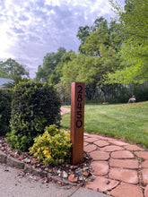 Load image into Gallery viewer, Address Sign - Yard Address Sign - Rusted - Double Sided - Custom Address Sign - Address Sign For Driveway.
