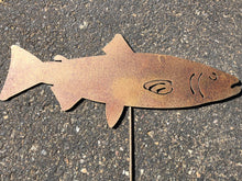 Load image into Gallery viewer, Large Fish Garden Art, Set of 4 Fish, Trout &amp; Salmon Metal Garden Decor,
