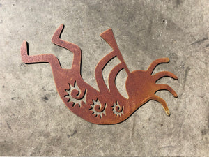 Kokopelli Figure Man Metal Wall Art | Kokopelli Horn | Wall Art | Rustic Metal