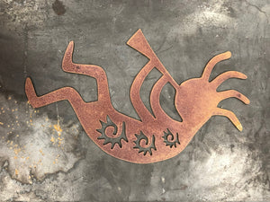 Kokopelli Figure Man Metal Wall Art | Kokopelli Horn | Wall Art | Rustic Metal