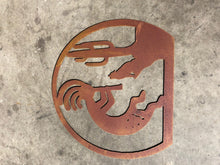 Load image into Gallery viewer, Kokopelli Coyote Cactus - Metal Art - Kokopelli Art - Rustic Primitive Art - Southwestern Style Home Decor - Fertility and Music
