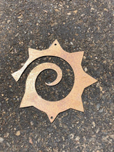 Load image into Gallery viewer, Spiral Metal Sun Wall Art - Rusted Sun - Rustic Sun - Yard Art - Sun Metal Wall Art - Outdoor/Indoor Wall Art
