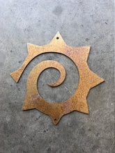 Load image into Gallery viewer, Spiral Metal Sun Wall Art - Rusted Sun - Rustic Sun - Yard Art - Sun Metal Wall Art - Outdoor/Indoor Wall Art
