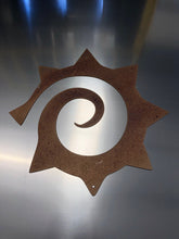 Load image into Gallery viewer, Spiral Metal Sun Wall Art - Rusted Sun - Rustic Sun - Yard Art - Sun Metal Wall Art - Outdoor/Indoor Wall Art
