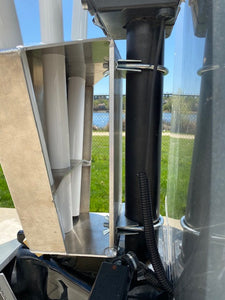 rv flag holder - airstream flag holder - hitch jack flag holder - flag holder - camper flag mount - 3 flags - aluminum flag mount