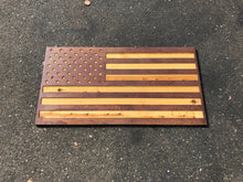 Load image into Gallery viewer, Metal American Flag Wall Art - Metal American Flag - Rusted American Flag - Metal American Flag With Wood Backing -

