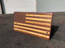 Load image into Gallery viewer, Metal American Flag Wall Art - Metal American Flag - Rusted American Flag - Metal American Flag With Wood Backing -

