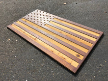 Load image into Gallery viewer, Metal American Flag Wall Art - Metal American Flag - Rusted American Flag - Metal American Flag With Wood Backing -
