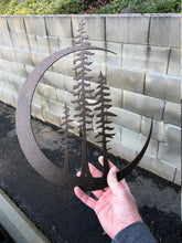 Load image into Gallery viewer, Trees In Moon- Tree Moon - Steel wall decor - Metal Wall art - Metal Home Decor - Steel Wall Decor - Metal Sign - Metal Trees
