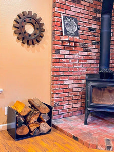 Firewood Holder - Bent Steel Log Holder - Fireplace Indoor Outdoor Firewood Gift Home Decor - Firewood Rack - Log Holder