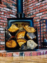Load image into Gallery viewer, Firewood Holder - Bent Steel Log Holder - Fireplace Indoor Outdoor Firewood Gift Home Decor - Firewood Rack - Log Holder
