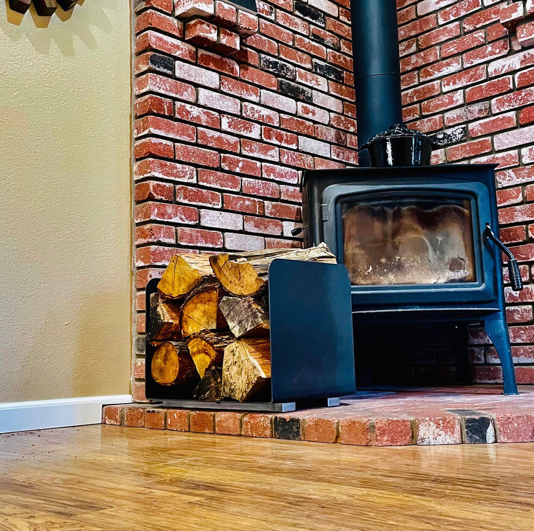 Firewood Holder - Bent Steel Log Holder - Fireplace Indoor Outdoor Firewood Gift Home Decor - Firewood Rack - Log Holder