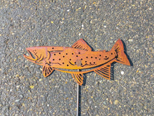Load image into Gallery viewer, Large Fish Garden Art, Set of 4 Fish, Southern Fish, Trout Metal Garden Decor,
