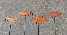 Load image into Gallery viewer, Large Fish Garden Art, Set of 4 Fish, Southern Fish, Trout Metal Garden Decor,
