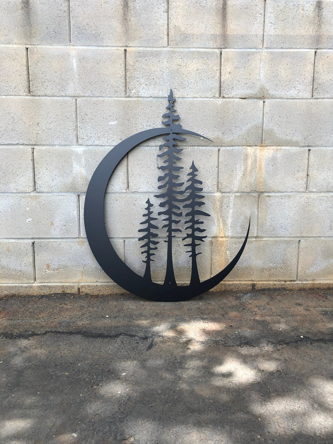 Trees In Moon- Tree Moon - Steel wall decor - Metal Wall art - Metal Home Decor - Steel Wall Decor - Metal Sign - Metal Trees