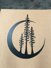 Load image into Gallery viewer, Trees In Moon 36 inch- Tree Moon - Steel wall decor - Metal Wall art - Metal Home Decor - Steel Wall Decor - Metal Sign - Metal Trees
