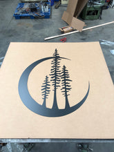 Load image into Gallery viewer, Trees In Moon 36 inch- Tree Moon - Steel wall decor - Metal Wall art - Metal Home Decor - Steel Wall Decor - Metal Sign - Metal Trees
