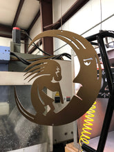 Load image into Gallery viewer, Kokopelli on the Moon Metal Rustic Sign-Steel Wall Art- Outdoor Metal Sign- Yard Art
