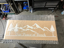 Load image into Gallery viewer, Metal Wall Art - Customizable Hanging Sign - Metal Hanging Sign - Mountains - Pine Trees - Ranch Sign - Gate Sign
