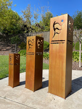 Load image into Gallery viewer, Spain Garden Columns - Landscape Decor - Outdoor Lighting Box Steel Bollards - Yard Art
